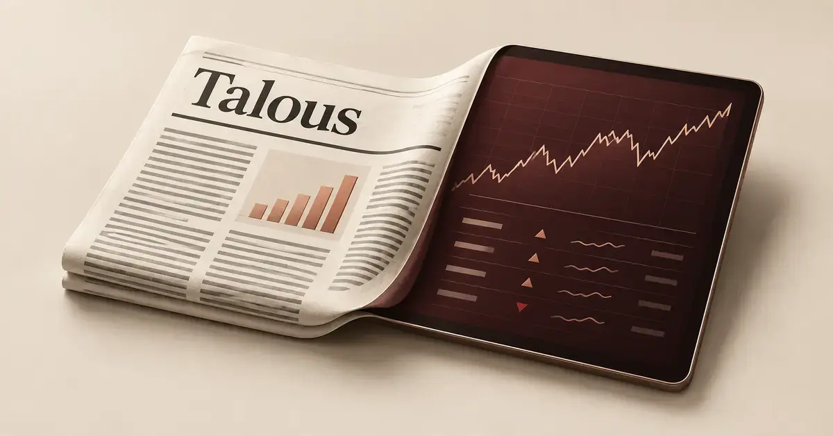 Taloussanomalehti sulautuu pörssikursseja ja markkinatietoja näyttävään tablettiin kuvastaen Kauppalehden painettua ja digitaalista tarjontaa.